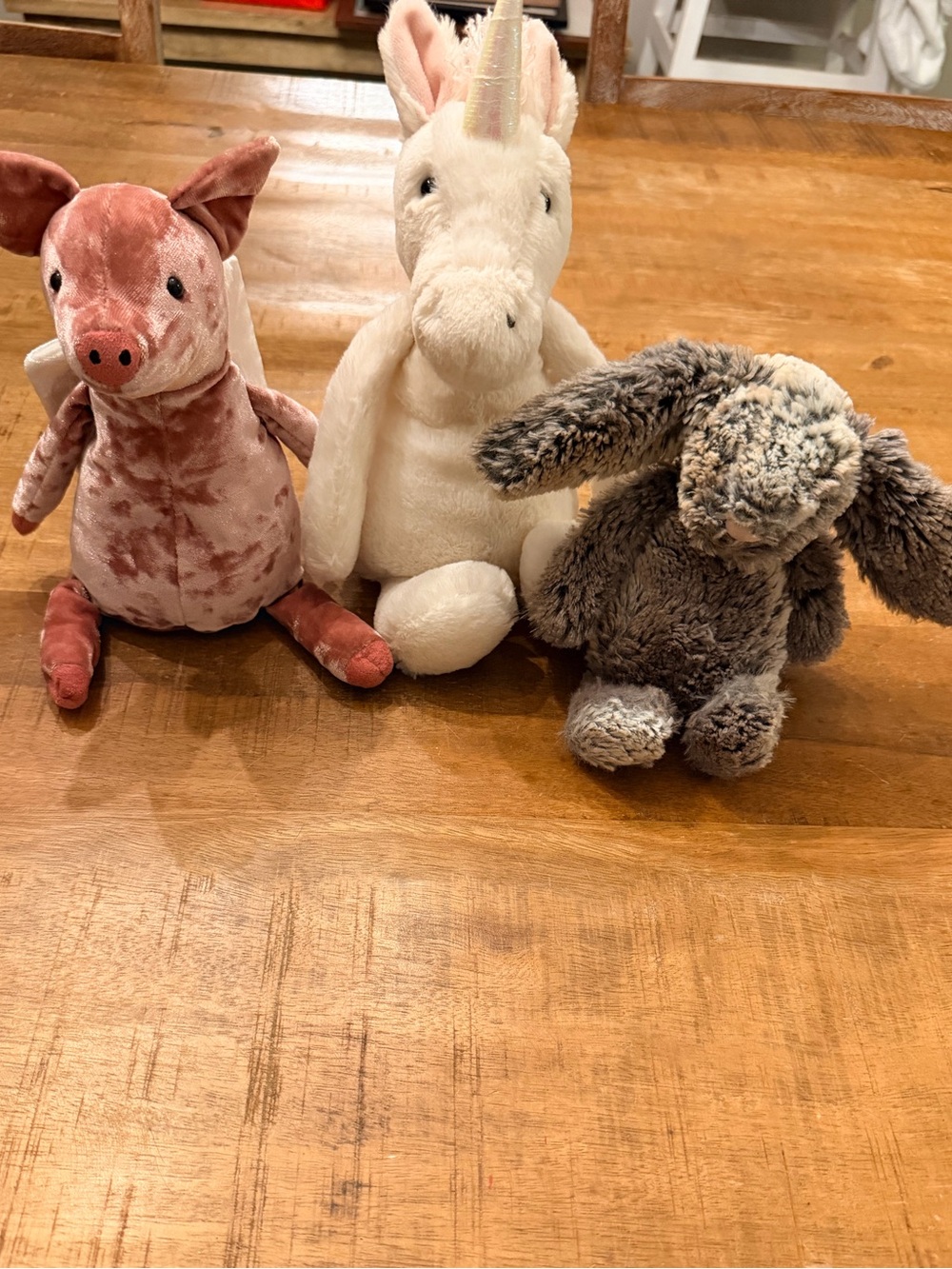 Jellycat bundle of three piggy might fly bashful unicorn bashful bunny retired